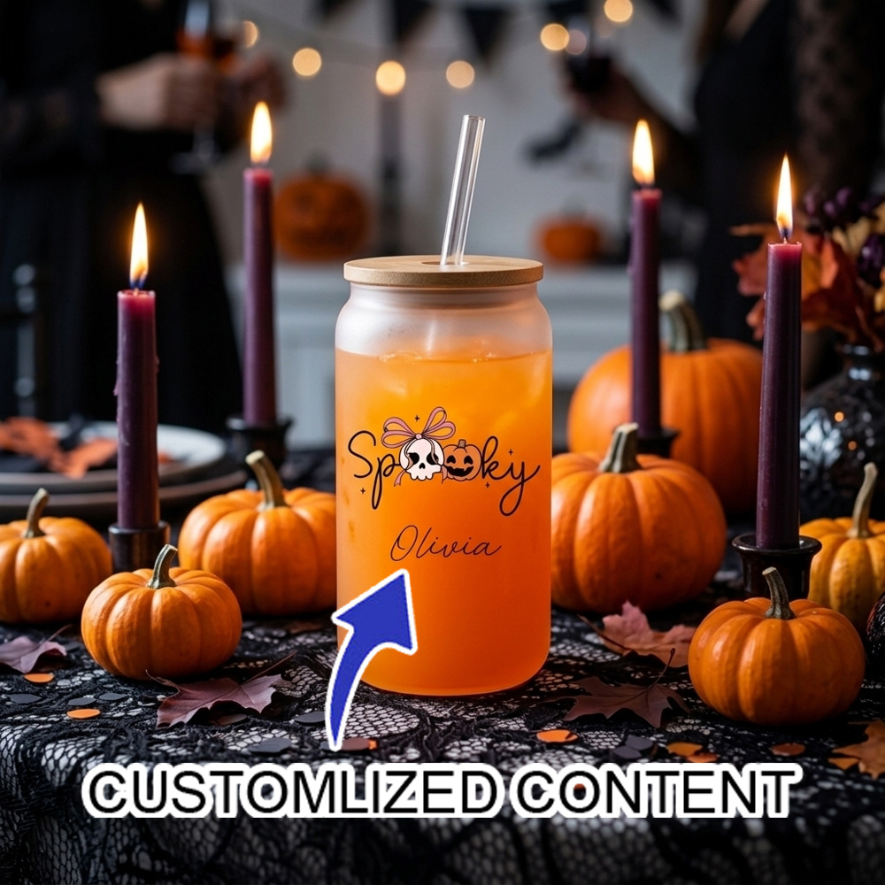 Coffee Equipment Camping - Gepersonaliseerde naam griezelige Halloween glazen beker