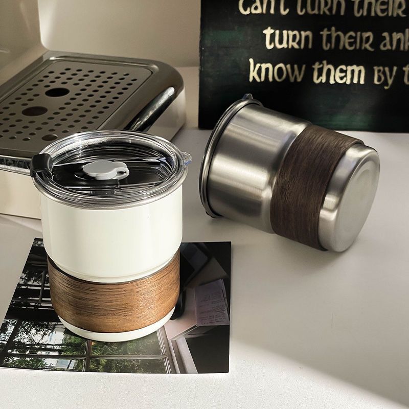 Coffee Equipment Camping - Roestvrijstalen koffiecampingmok met deksel Draagbare hittebestendige