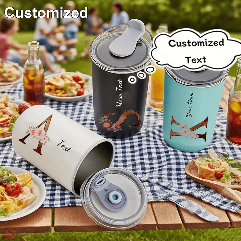 Coffee Equipment Camping - Gepersonaliseerde beker met bloemenmonogram en initialen,